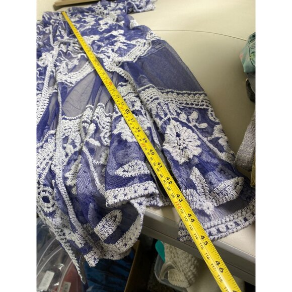 Vince‎ Camuto Missy Sheer Lace Embroidered Kimono Cardigan Cover- Up OS Medium - Picture 5 of 12